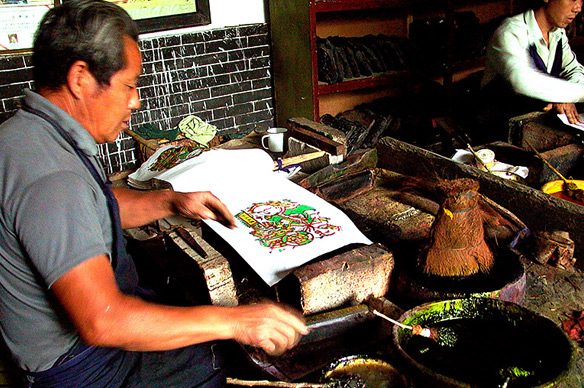 Woodblock New Year Painting of  Zhuxian Town
